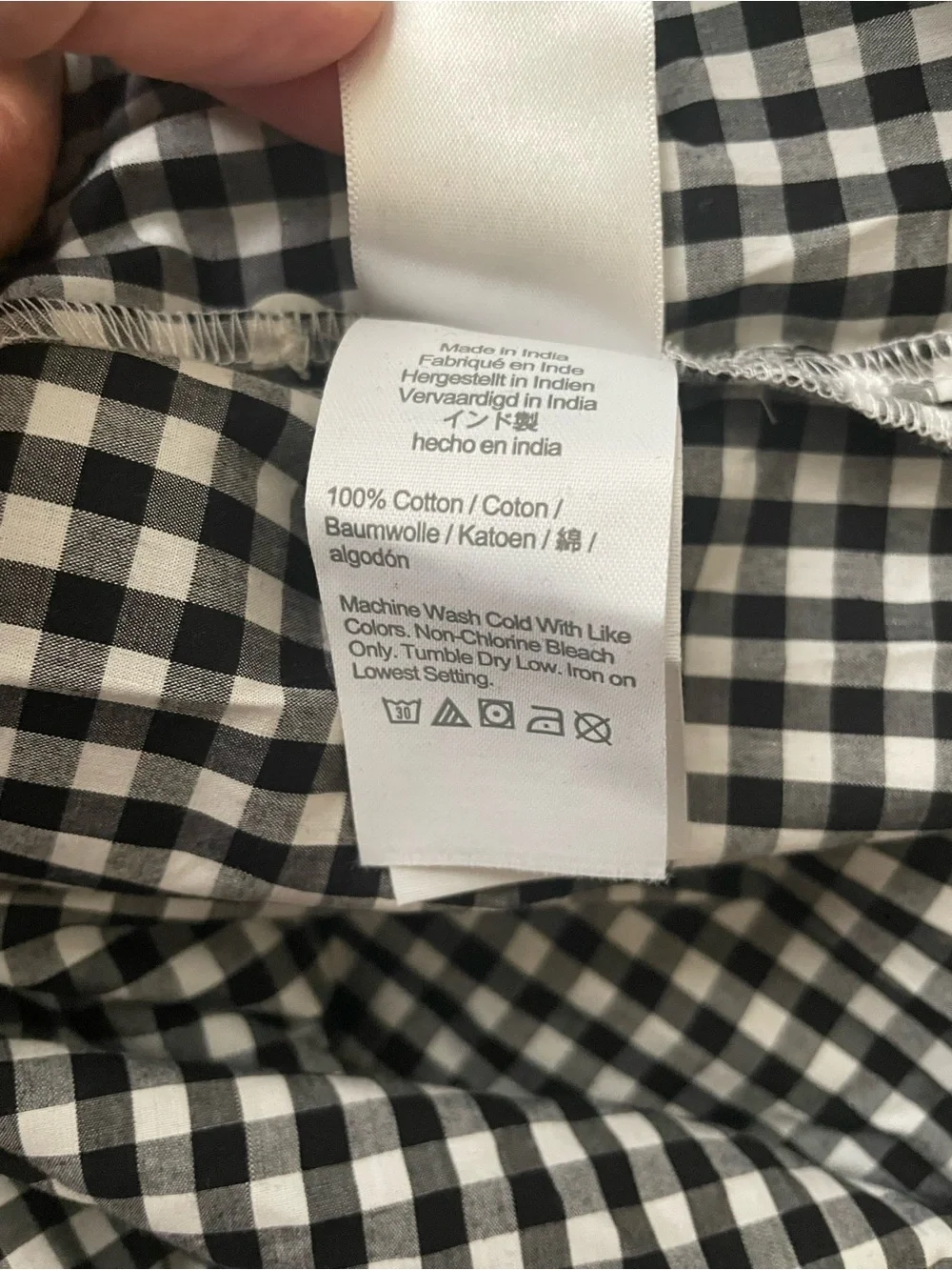 J. Crew Black and White Gingham relaxed Midi Shirt Dress with Tie Waist